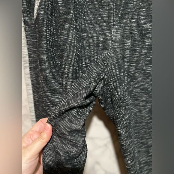 Lou & Grey Joggers Womens Medium Black Gray Sweatpants Pull On Space Dye Cropped - Picture 3 of 5
